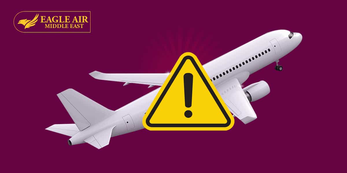 Side view of an airplane with a danger sign covering it,
